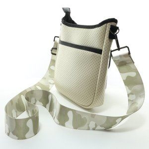 Haute Shore JERI BLANC Crossbody Bag Purse Off White with Camo Strap